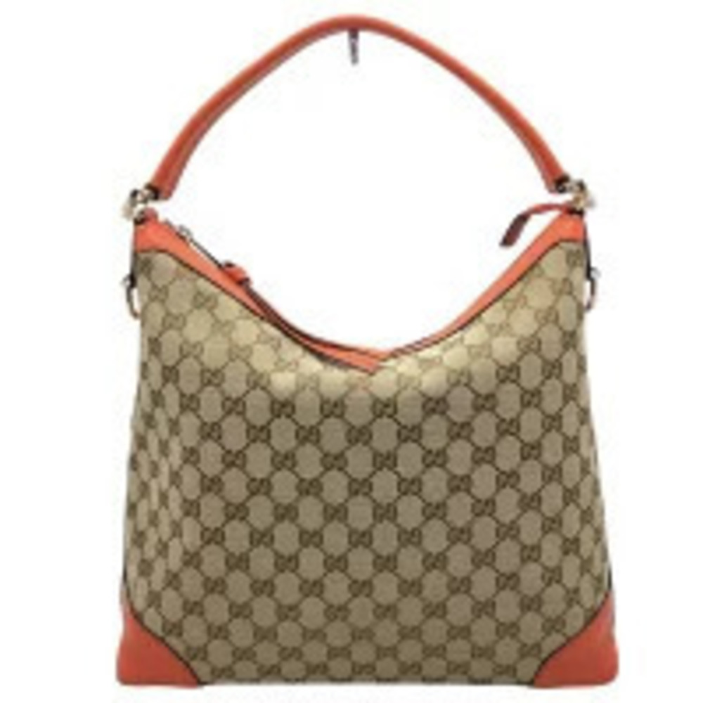 Gucci Shoulder Orange Crossbody GG Handbag Bag Canvas Beige - Picture 1 of 13